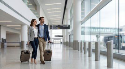 A shuttle bus for the car rental center picking up travelers at LaGuardia Airport in New York