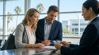 A convertible car hire driving along the scenic Pacific Coast Highway in California