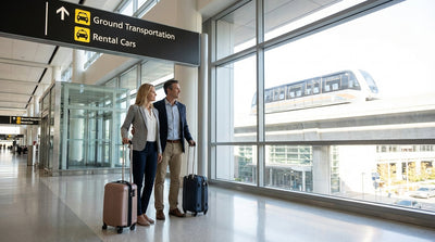 The SFO AirTrain arriving at the car rental center station in San Francisco