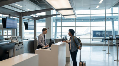 A line of clean vehicles parked in a lot, ready for car rental at an airport in Pennsylvania