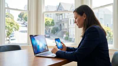 A modern car rental driving across the Golden Gate Bridge on a sunny day in San Francisco